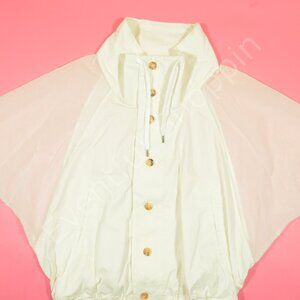 Billy Reid Cape Poncho Womens XS S Cream Lightweight Button Down